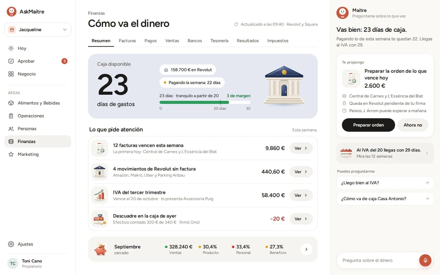 Finanzas en la web de AskMaitre
